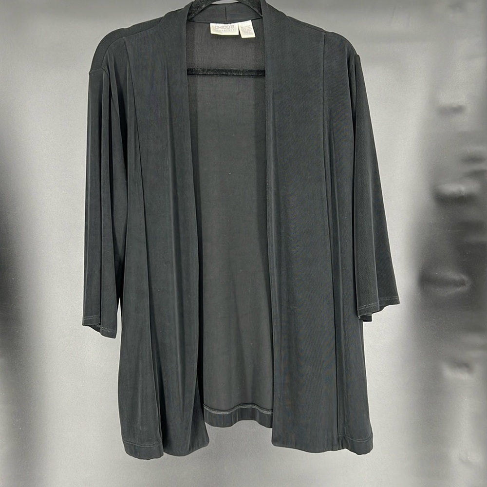 CHICO’S OPEN BLACK CARDIGAN